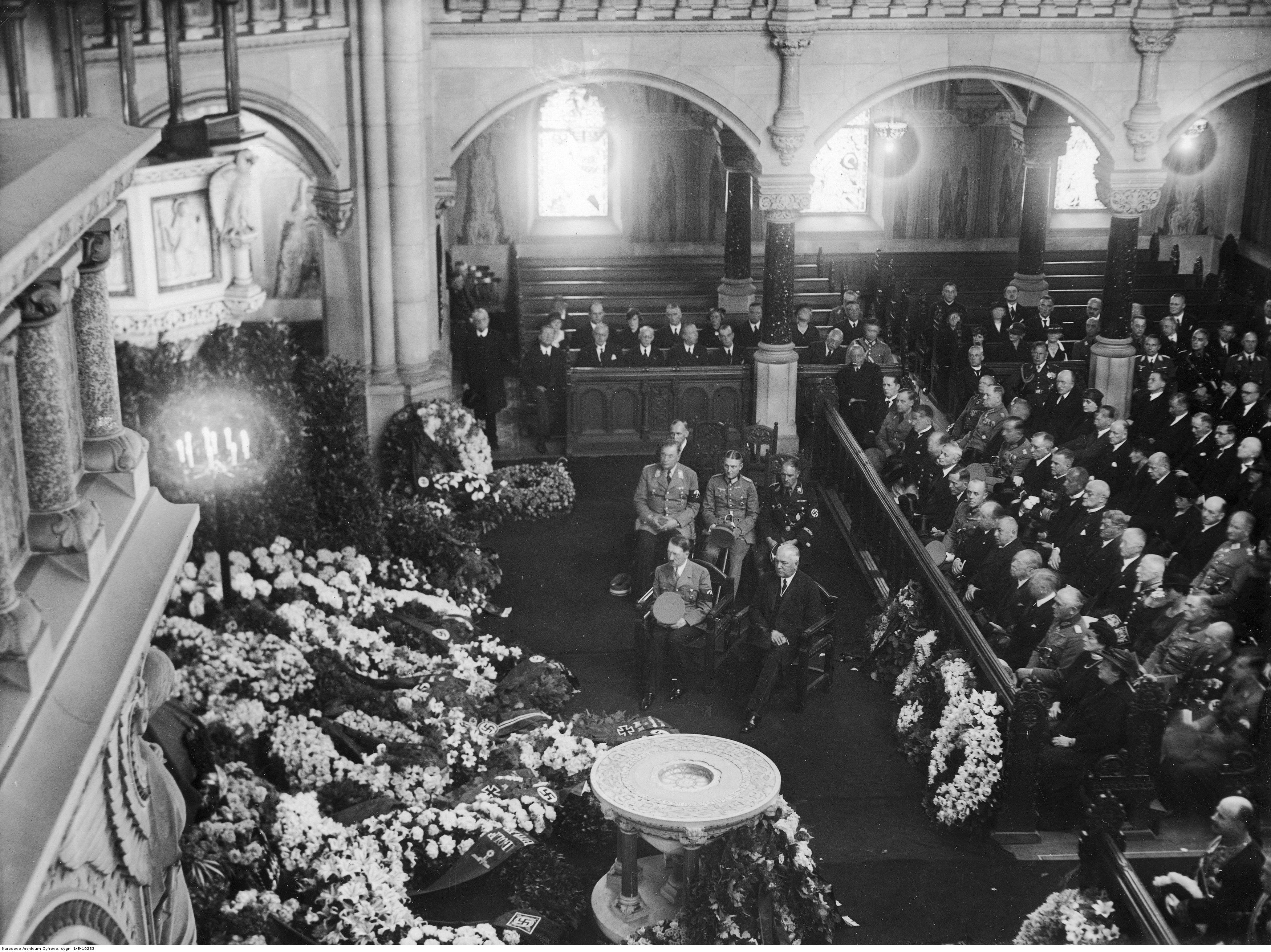 Adolf Hitler at the funeral of Bernhard Wilhelm von Bulow in Berlin